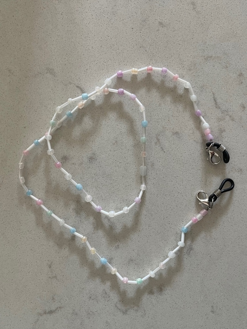 Pastel Glass Beaded Eyeglass Chain Phone Charm Strap Glasses Holder 25”